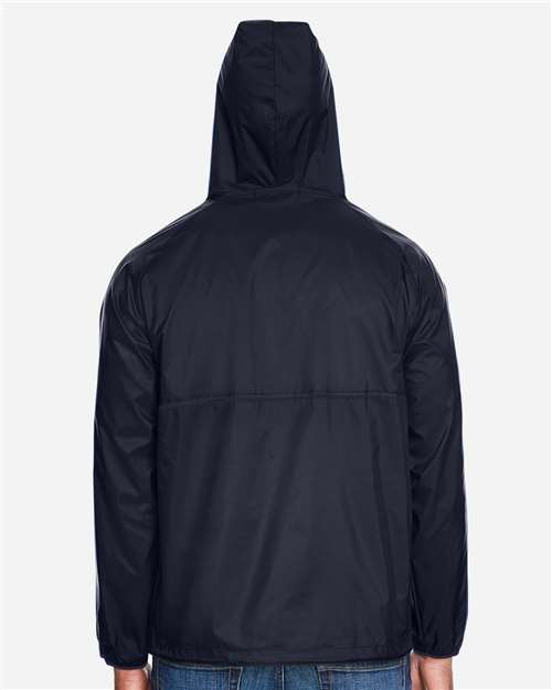 Harriton M750 Men's Packable Hooded Nylon Jacket - Back view