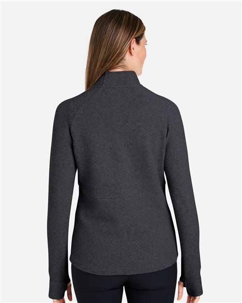 North End NE725W Women's Spirit Textured Quarter-Zip Pullover - Back view