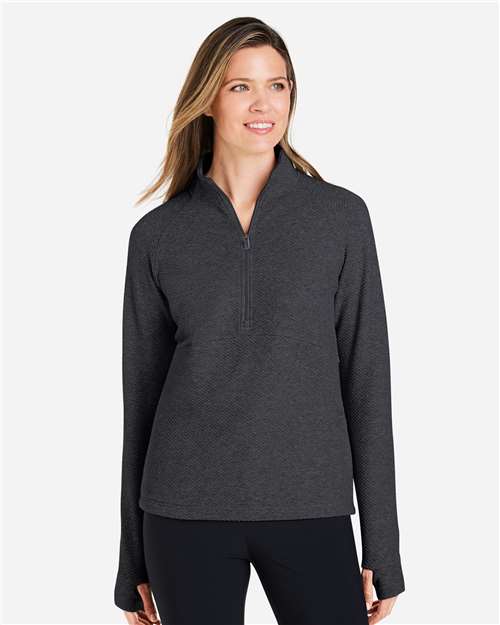 North End NE725W Women's Spirit Textured Quarter-Zip Pullover - Front view