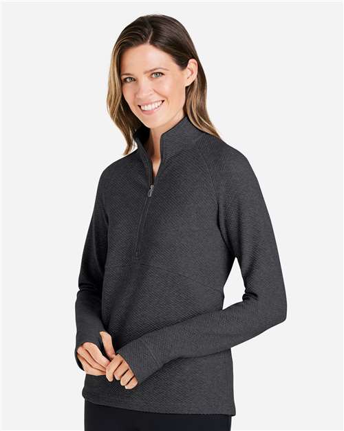 North End NE725W Women's Spirit Textured Quarter-Zip Pullover - Side view