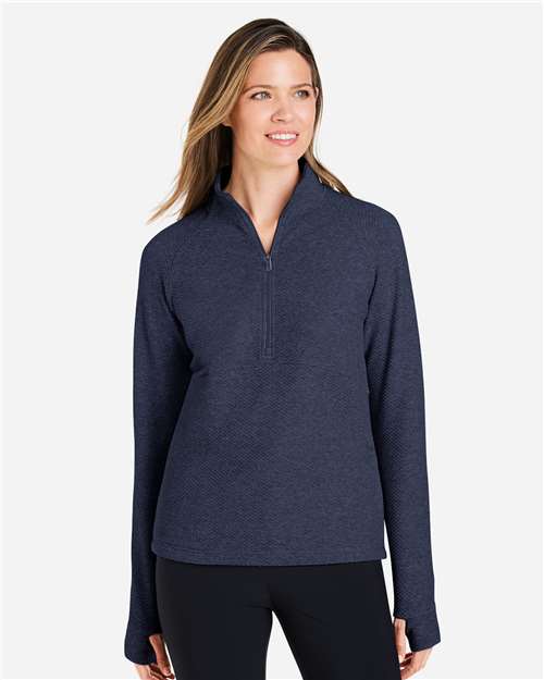 North End NE725W Women's Spirit Textured Quarter-Zip Pullover - Front view