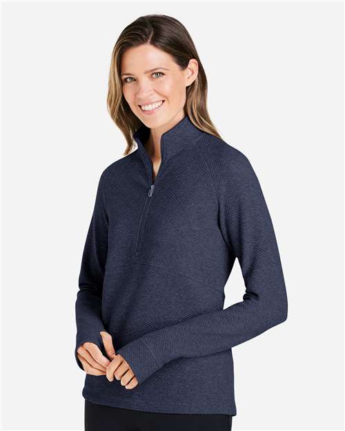 North End NE725W Women's Spirit Textured Quarter-Zip Pullover - Side view