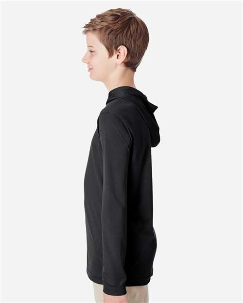 Team 365 TT41Y Youth Zone Performance Hooded Long Sleeve T-Shirt - Side view
