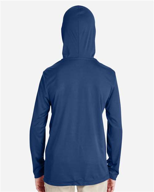 Team 365 TT41Y Youth Zone Performance Hooded Long Sleeve T-Shirt - Back view