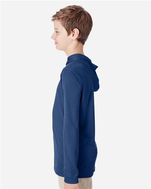 Team 365 TT41Y Youth Zone Performance Hooded Long Sleeve T-Shirt - Side view