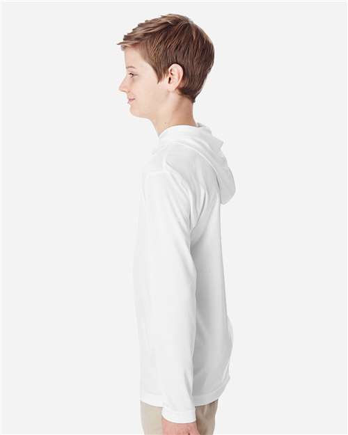 Team 365 TT41Y Youth Zone Performance Hooded Long Sleeve T-Shirt - Side view