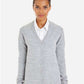 Harriton M425W Women's Pilbloc V-Neck Button Cardigan Sweater - Front view
