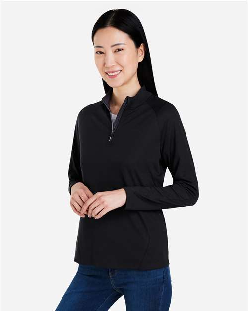 CORE365 CE418W Women's Origin Performance Pique Quarter-Zip Pullover - Side view