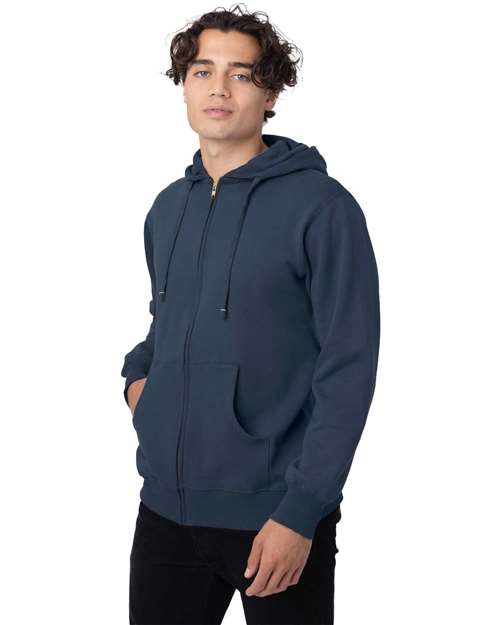 econscious EC5650 Unisex Heritage Full-Zip Hooded Sweatshirt - Side view