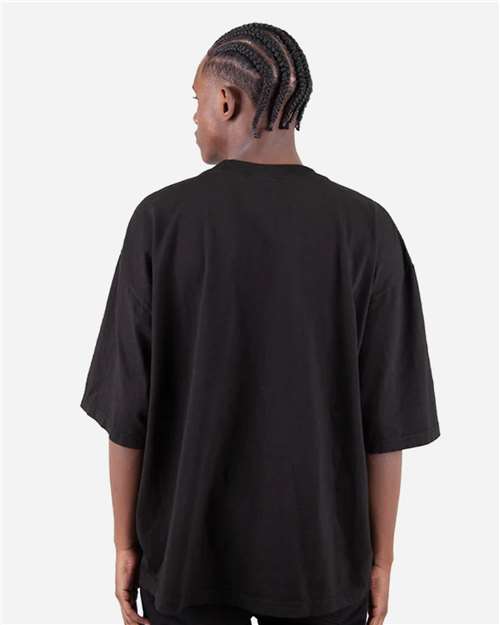Shaka Wear SHGDD Unisex Max Heavyweight Garment-Dyed Drop Shoulder Tee - Back view