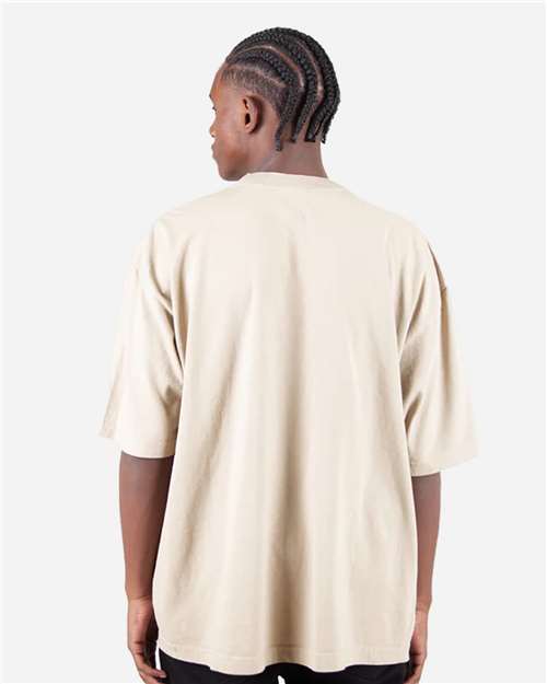 Shaka Wear SHGDD Unisex Max Heavyweight Garment-Dyed Drop Shoulder Tee - Back view