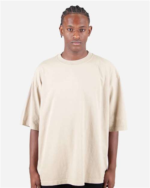 Shaka Wear SHGDD Unisex Max Heavyweight Garment-Dyed Drop Shoulder Tee - Front view