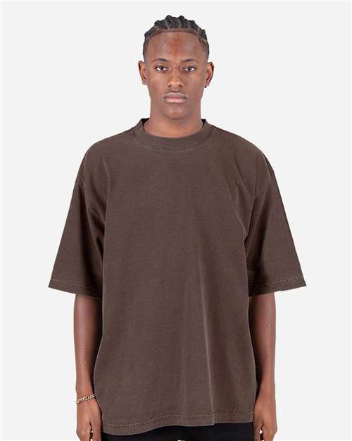 Shaka Wear SHGDD Unisex Max Heavyweight Garment-Dyed Drop Shoulder Tee - Front view