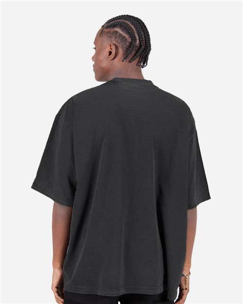Shaka Wear SHGDD Unisex Max Heavyweight Garment-Dyed Drop Shoulder Tee - Back view