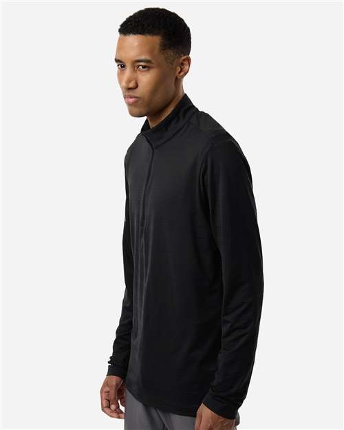 Adidas A708 Men's Textured Stripe Quarter-Zip Pullover - Side view