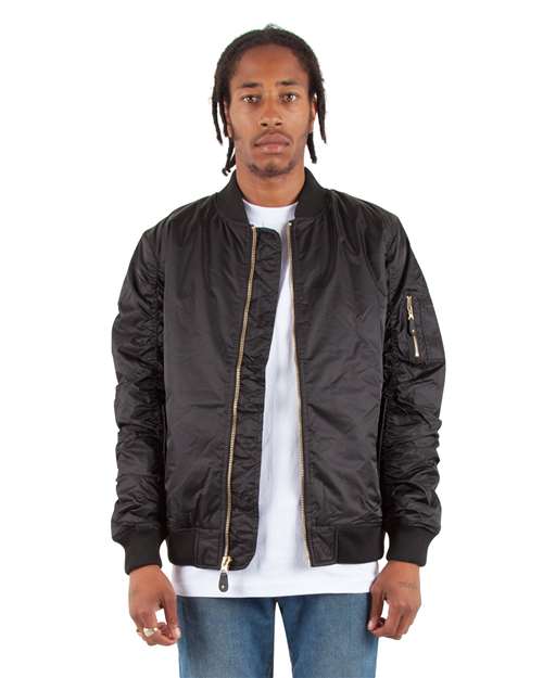 Shaka Wear SHBJ Unisex Bomber Jacket - Front view