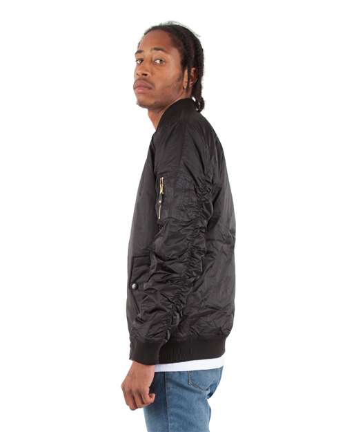 Shaka Wear SHBJ Unisex Bomber Jacket - Side view