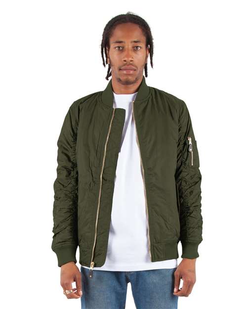 Shaka Wear SHBJ Unisex Bomber Jacket - Front view