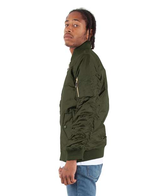 Shaka Wear SHBJ Unisex Bomber Jacket - Side view
