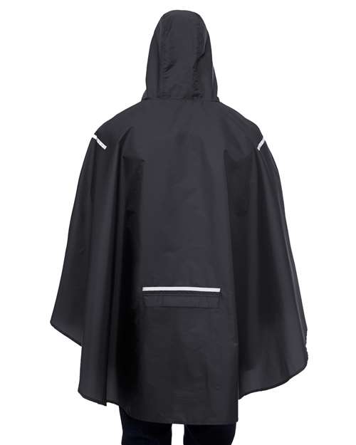 Team 365 TT71 Unisex Zone Protect Packable Poncho - Back view