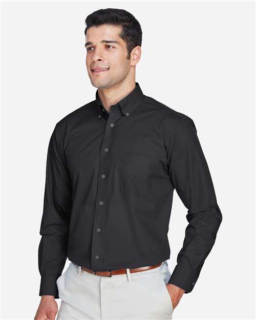 Devon & Jones D620 Men's Crown Collection? Broadcloth Woven Dress Shirt - Side view