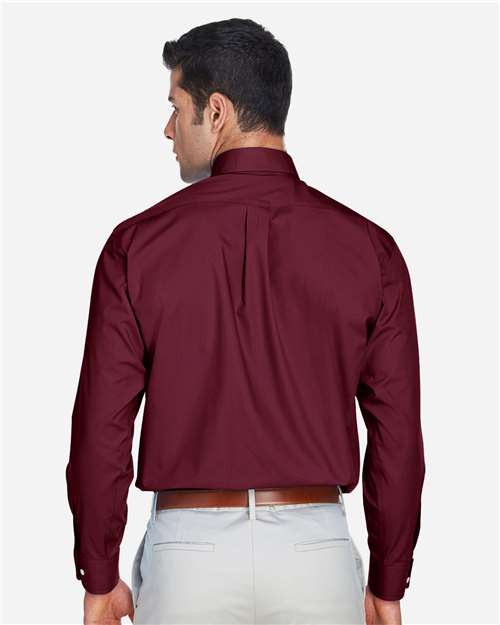 Devon & Jones D620 Men's Crown Collection? Broadcloth Woven Dress Shirt - Back view