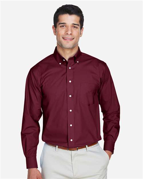 Devon & Jones D620 Men's Crown Collection? Broadcloth Woven Dress Shirt - Front view