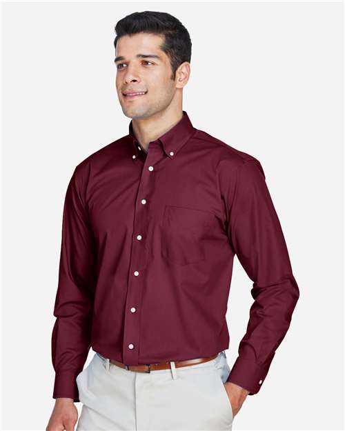 Devon & Jones D620 Men's Crown Collection? Broadcloth Woven Dress Shirt - Side view