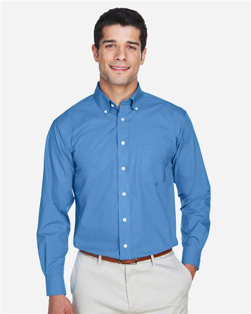 Devon & Jones D620 Men's Crown Collection? Broadcloth Woven Dress Shirt - Front view