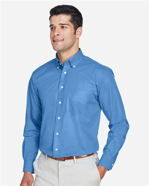 Devon & Jones D620 Men's Crown Collection? Broadcloth Woven Dress Shirt - Side view