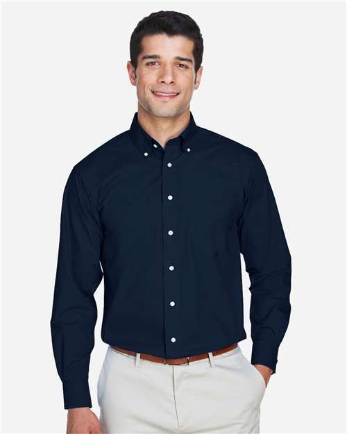 Devon & Jones D620 Men's Crown Collection? Broadcloth Woven Dress Shirt - Front view