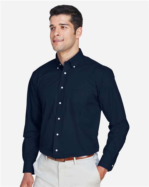 Devon & Jones D620 Men's Crown Collection? Broadcloth Woven Dress Shirt - Side view