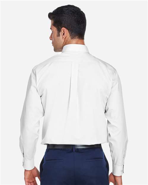 Devon & Jones D620 Men's Crown Collection? Broadcloth Woven Dress Shirt - Back view