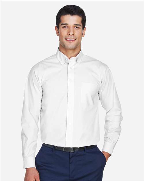Devon & Jones D620 Men's Crown Collection? Broadcloth Woven Dress Shirt - Front view