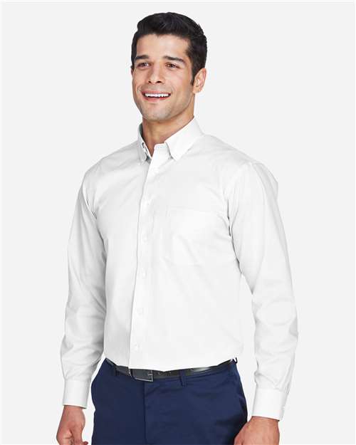 Devon & Jones D620 Men's Crown Collection? Broadcloth Woven Dress Shirt - Side view