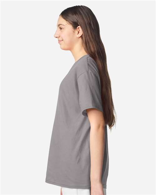 Gildan 3000B Youth Light Cotton T-Shirt - Side view