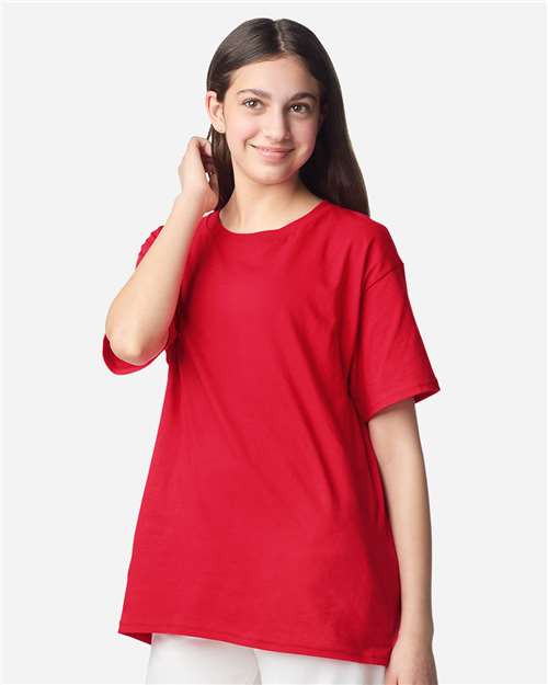Gildan 3000B Youth Light Cotton T-Shirt - Side view