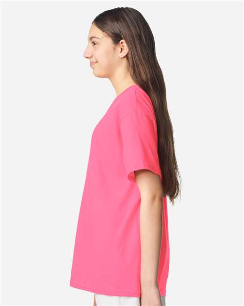 Gildan 3000B Youth Light Cotton T-Shirt - Side view