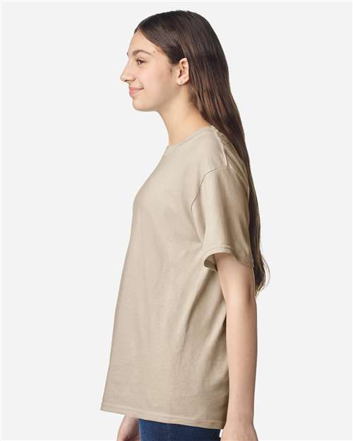 Gildan 3000B Youth Light Cotton T-Shirt - Side view