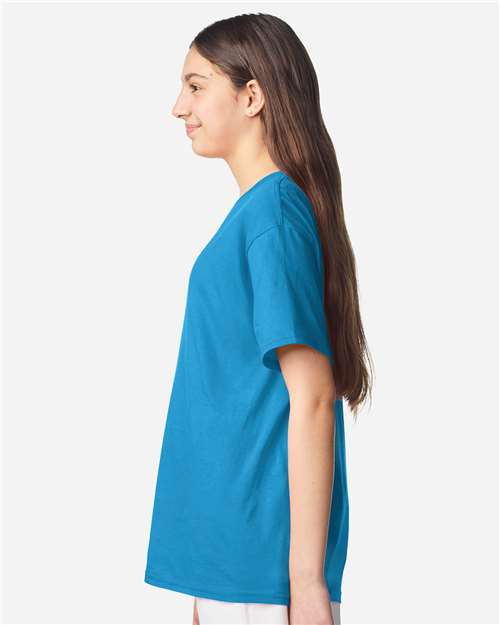 Gildan 3000B Youth Light Cotton T-Shirt - Side view