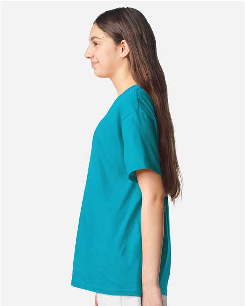 Gildan 3000B Youth Light Cotton T-Shirt - Side view