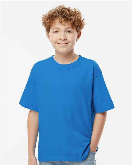 M&O 4850 Youth Gold Soft Touch T-Shirt - Front view