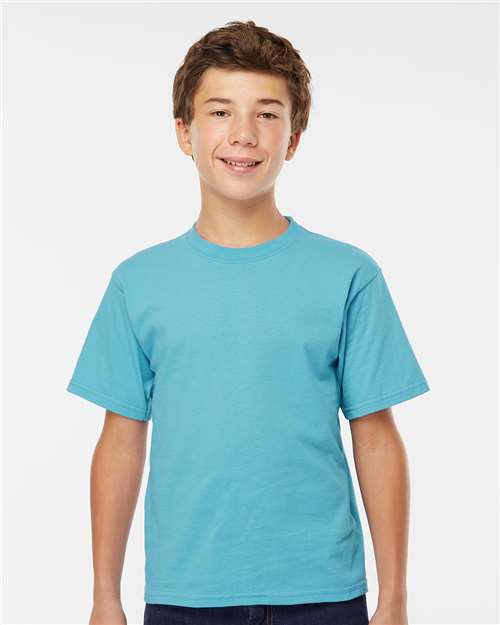 M&O 4850 Youth Gold Soft Touch T-Shirt - Front view
