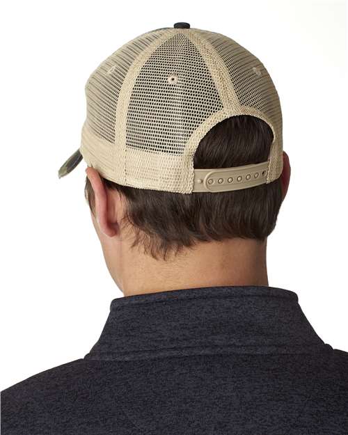 Adams Headwear OL102 Ollie Distressed Trucker Cap - Back view