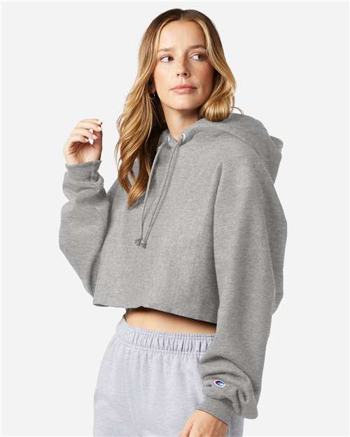 Champion RW01W Women's Reverse Weave? Hooded Cropped Sweatshirt - Side view