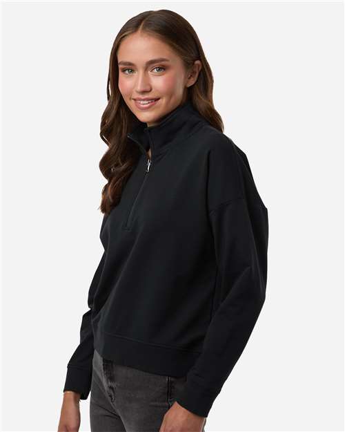 Independent Trading Co. EXP15WPQ Women's Perform Quarter-Zip Pullover - Side view