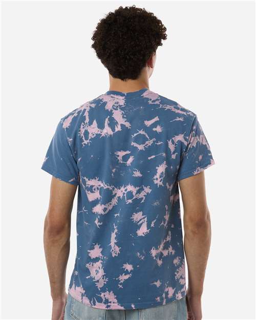 Colortone 1385 Unisex Bleach Out Dyed T-Shirt - Back view