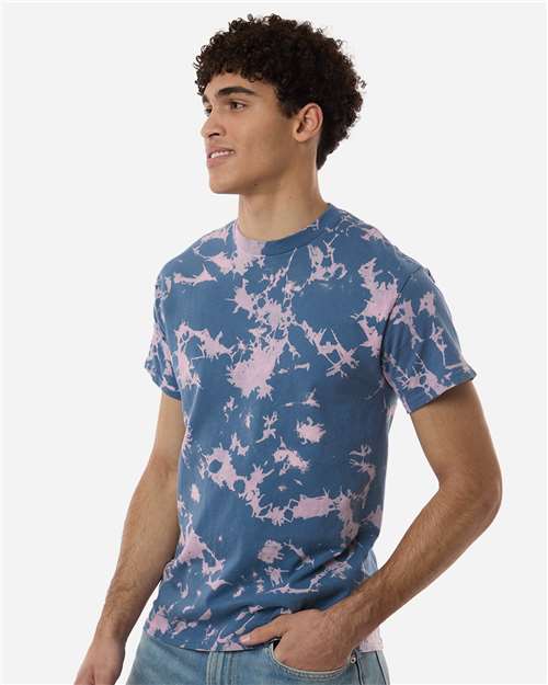 Colortone 1385 Unisex Bleach Out Dyed T-Shirt - Side view