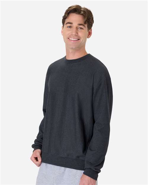 Hanes OG600 Unisex Beefy? Sweats Premium Heavyweight Crewneck Sweatshirt - Side view
