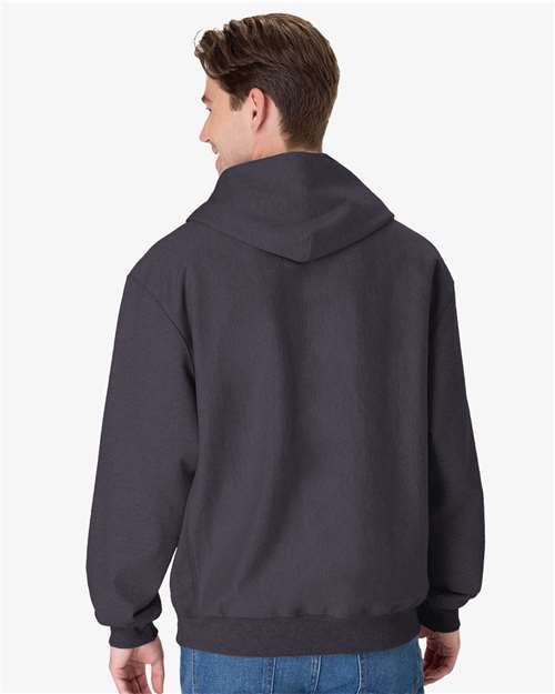 Hanes OG700 Unisex Beefy? Sweats Premium Heavyweight Hooded Sweatshirt - Back view